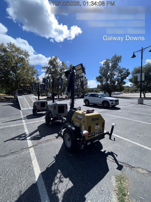 2022 Allmand NLV3GR (4) LED Light Fixture 350W, 23' Vertical Mast, 3kW Prime, Towable, ES Decals, T3