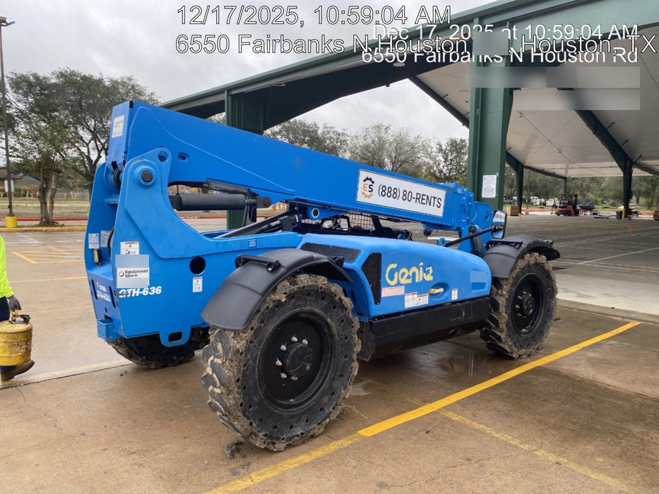 2019 Genie GTH-636 Canopy, Solid RT Tires, LED Work Lights, Beacon 60" QA Carriage, 48" Forks