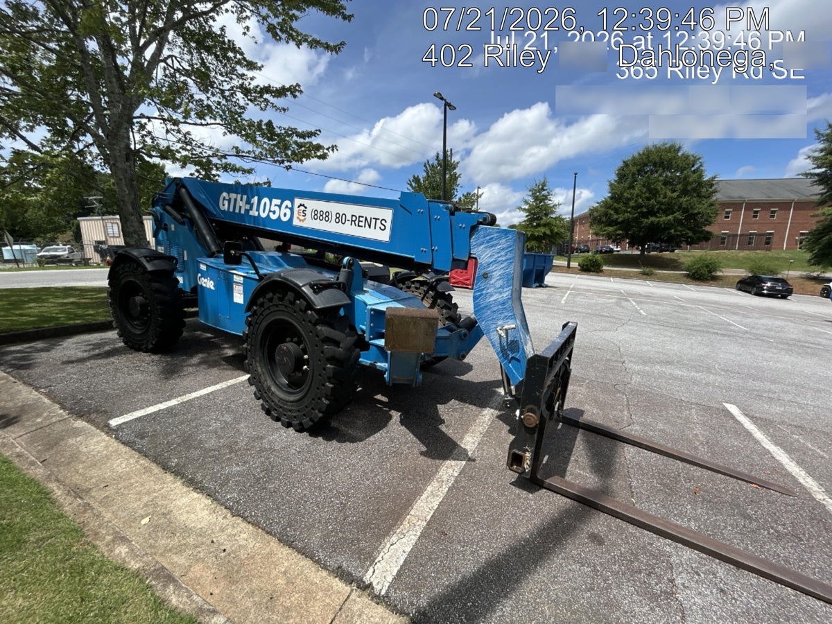 2019 Genie GTH-1056 Canopy, Solid RT Tires, LED Work Lights, Beacon 60" QA Carriage, 60" Forks