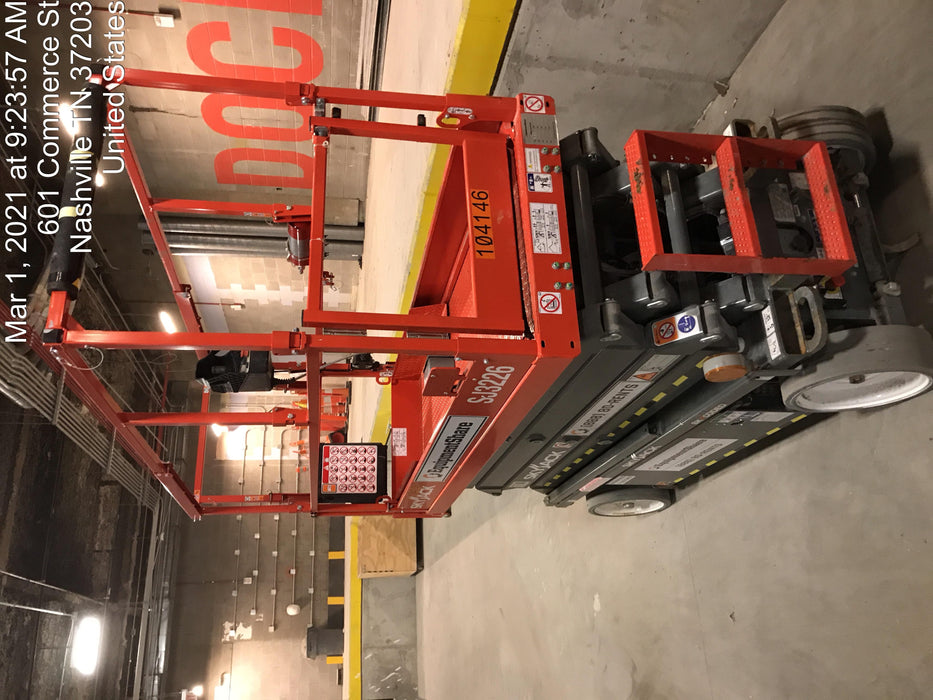 2020 Skyjack SJIII-3226 Solid NM Tires, Half height spring hinged entry gate, Dual Beacons