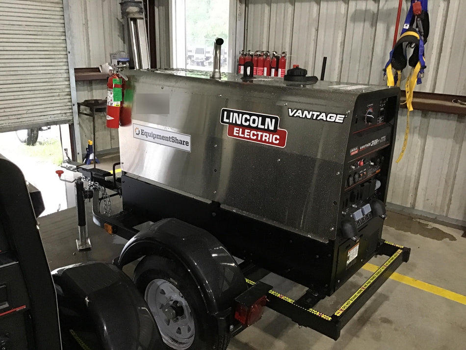 2019 Lincoln Electric Vantage 322 Welder Ready-Pak 3, Two wheel trailer, Fender and Light kit, Cable Rack