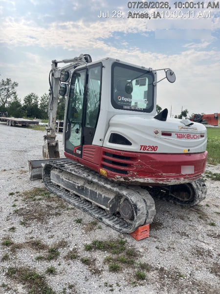 2019 Takeuchi TB290 Cab/Heat/AC Rubber tracks, Dozer blade, Travel alarm, Auxiliary hydraulics Manual QC, Hydraulic thumb, 18", 24", and 36" Buckets