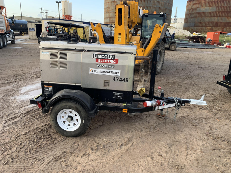 2019 Lincoln Electric Vantage 322 Ready-Pak 3, Two Wheel Trailer, Fender and Light Kit, Cable Rack