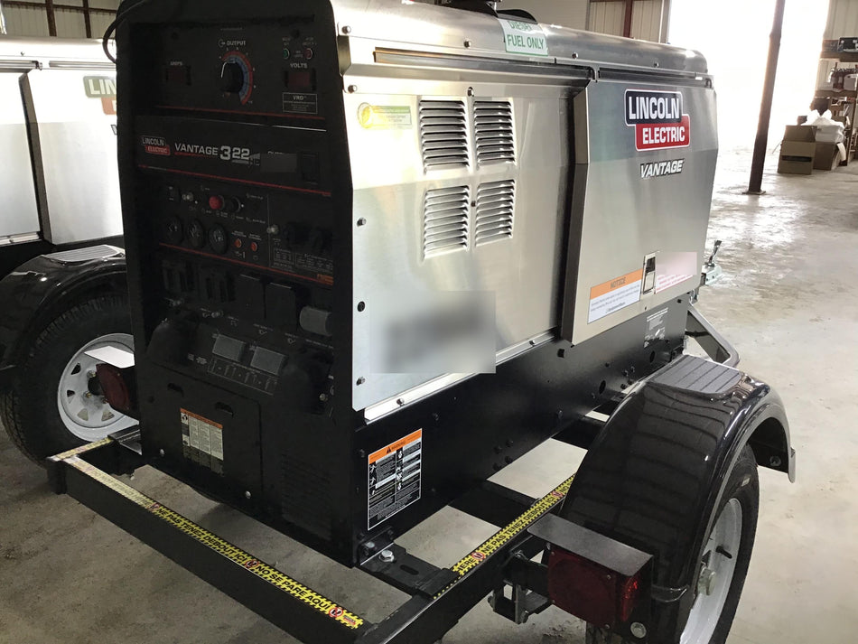 2019 Lincoln Electric Vantage 322 Lincoln Vantage 322 Welder w/Trailer, Light Kit, Cable Rack