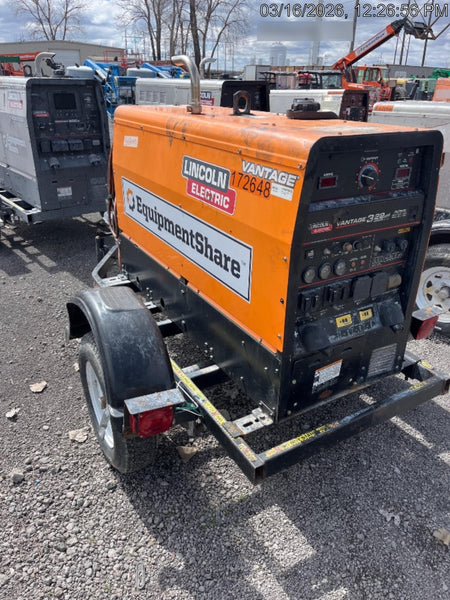 2021 Lincoln Electric Vantage 322 Vantage 322 Ready Pak 3 w/ Decals, ORANGE (includes trailer, cable rack, fender light kit) NO Telematics