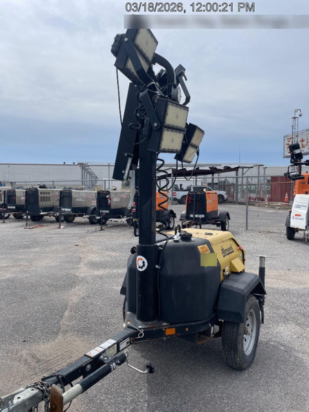 2022 Allmand NLV3GR (4) LED Light Fixture 350W, 23' Vertical Mast, 3kW Prime, Towable, Deep Sea L401, Leveling Jacks, Yanmar T4F 5.8hp