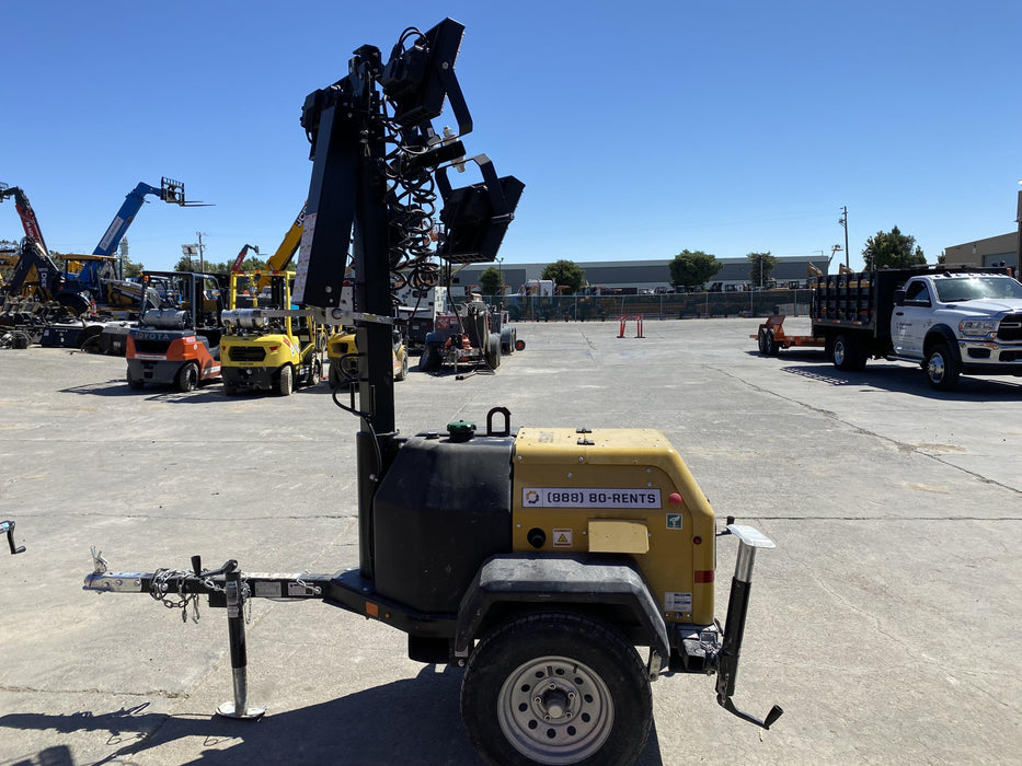 2022 Allmand NLV3GR (4) LED Light Fixture 350W, 23' Vertical Mast, 3kW Prime, Towable, Deep Sea L401, Leveling Jacks, Yanmar T4F 5.8hp