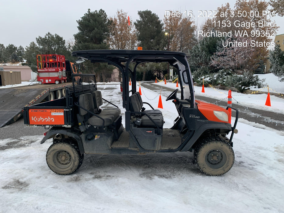 2022 Kubota RTV-X1140W-H Plastic Canopy, Windshield Acrylic Clear, LED Strobe Light, Wire Harness Kit, Back up Alarm