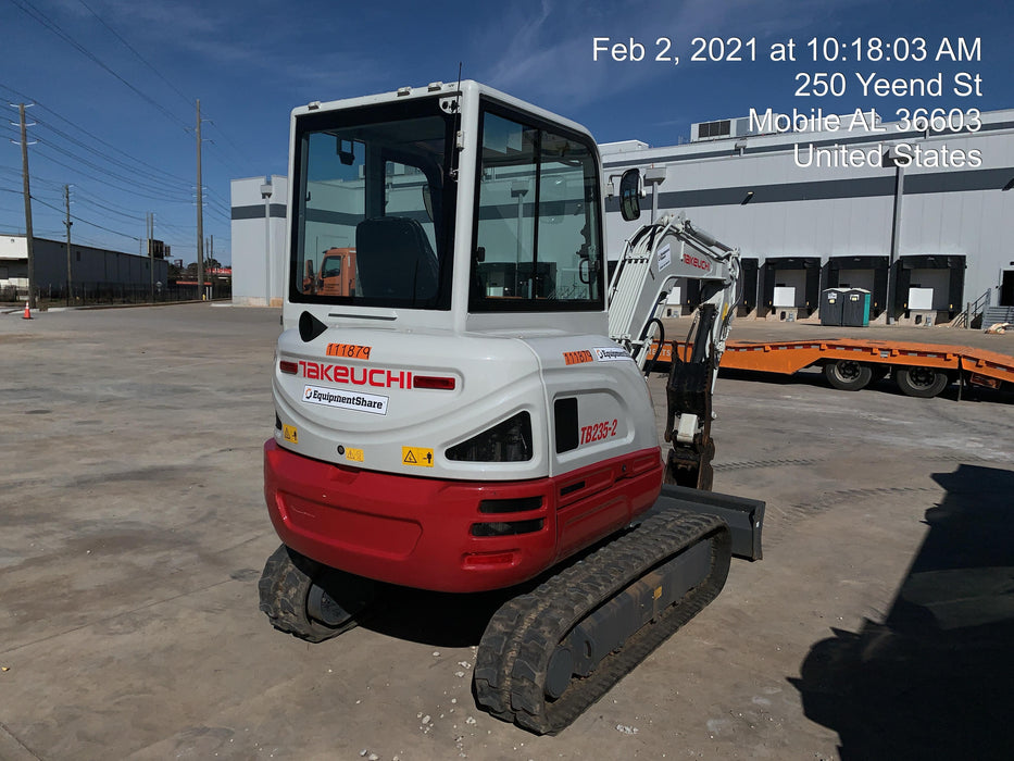 2020 Takeuchi TB-235-2CR Cab/Heat/Air, Rubber Tracks, Manual TAG QC