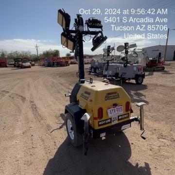 2021 Allmand NLV3GR (4) LED Light Fixture 350W, 23' Vertical Mast, 3kW Prime, Towable, Deep Sea L401, Leveling Jacks, Yanmar T4F 5.8hp