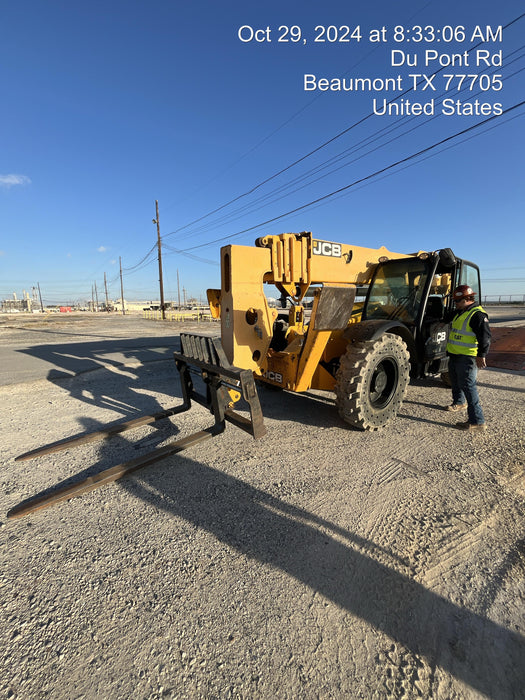 2019 JCB 512-56 Cab/Heat/Air74 HP, Solid Tires, STD Worklight, Beacon, Aux Hydraulics, Lifting Eye, Back up Alarm 60" Carriage, 60" Forks