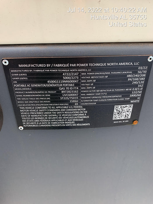 2022 ATLAS COPCO QAS 70