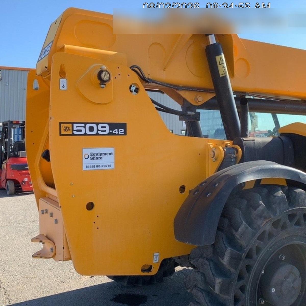 2020 JCB 509-42 Canopy, Solid Tires, Work Lights, Beacon, Aux Hydraulics, Back up Alarm, Lifting Eye, ES Decals