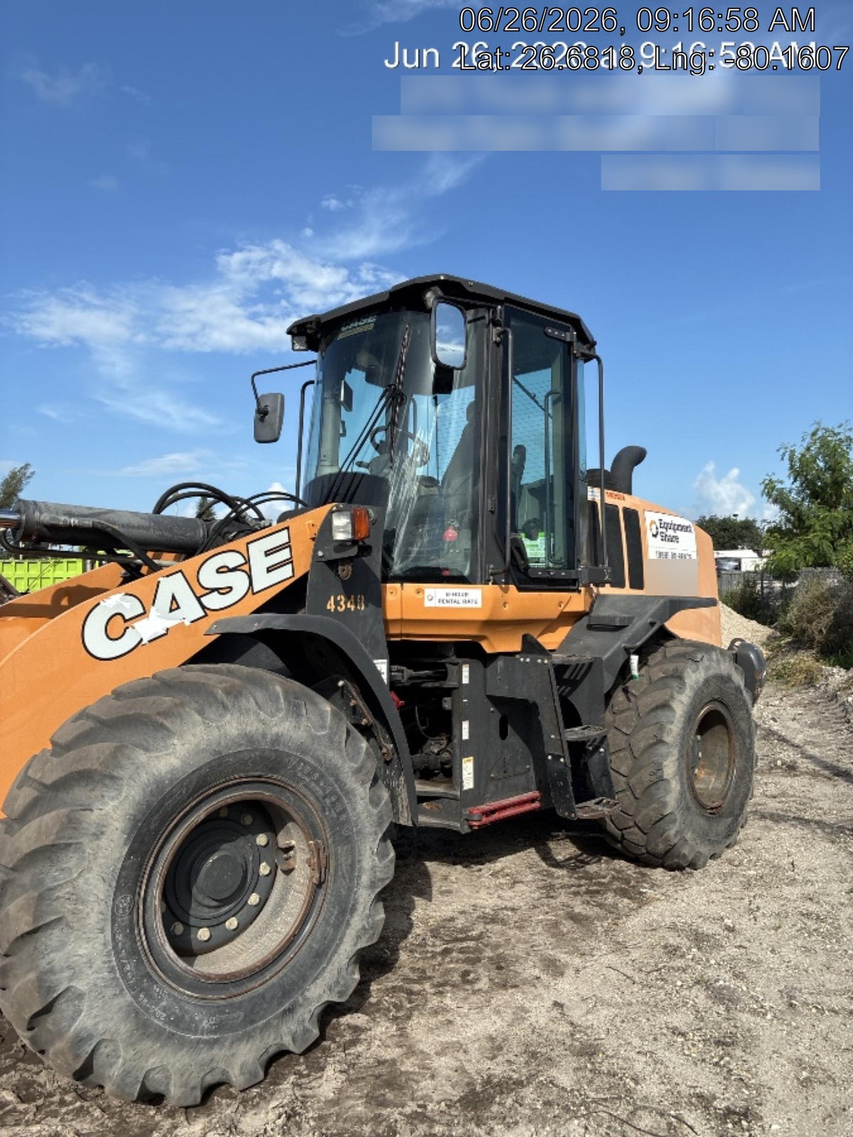 2018 Case 721G CLOSED CAB, 1 FUNCTION, JRB 416 STYLE HYD COUPLER