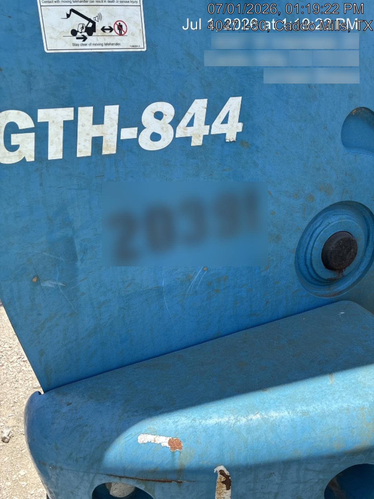 2018 Genie GTH-844 Genie GTH-844 w/Open ROPS, Solid Tires, beacon/work lights, 60" carriage/forks