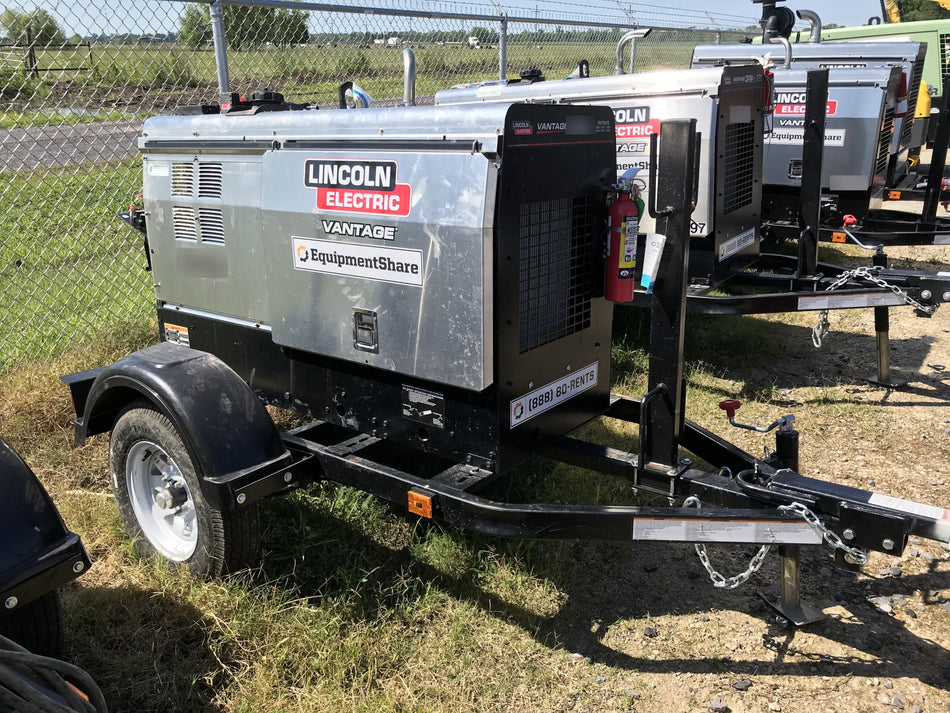2019 Lincoln Electric Vantage 322 Welder Ready-Pak 3, Two wheel trailer, Fender and Light kit, Cable Rack