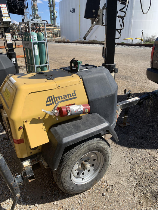 2022 Allmand NLV3GR (4) LED Light Fixture 350W, 23' Vertical Mast, 3kW Prime, Towable, Deep Sea L401, Leveling Jacks, Yanmar T4F 5.8hp