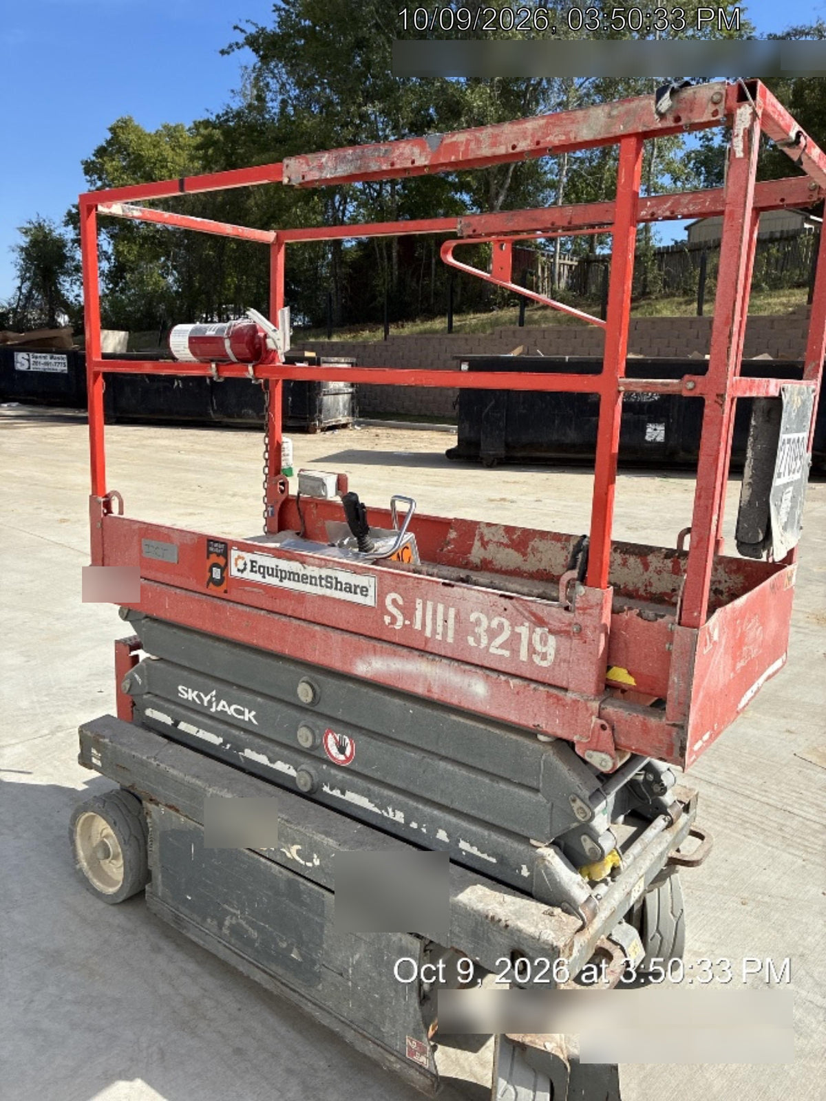 2019 Skyjack SJIII-3219 Standard Options
