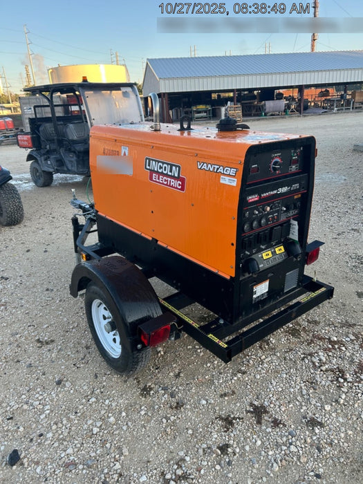 2024 Lincoln Electric Vantage 322 Welder Ready-Pak 3, Two wheel trailer, Fender and Light kit, Cable Rack, Orange