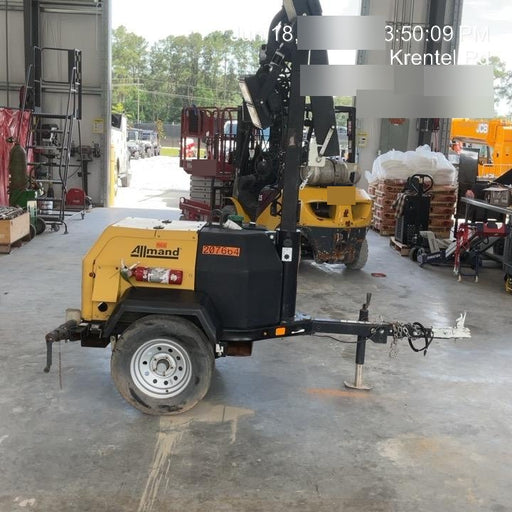 2022 Allmand NLV3GR (4) LED Light Fixture 350W, 23' Vertical Mast, 3kW Prime, Towable, Deep Sea L401, Leveling Jacks, Yanmar T4F 5.8hp