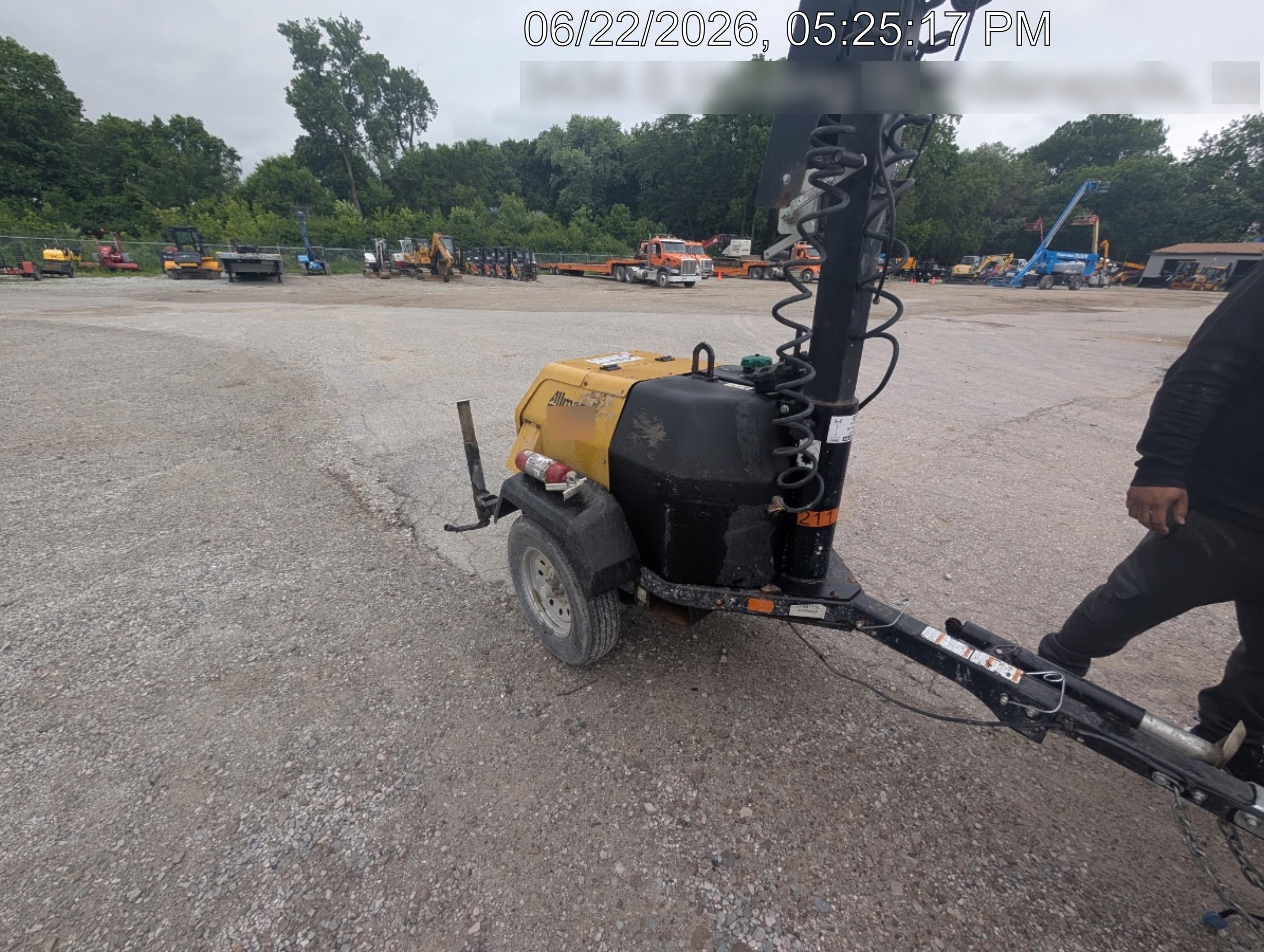 2022 Allmand NLV3GR (4) LED Light Fixture 350W, 23' Vertical Mast, 3kW Prime, Towable, Deep Sea L401, Leveling Jacks, Yanmar T4F 5.8hp
