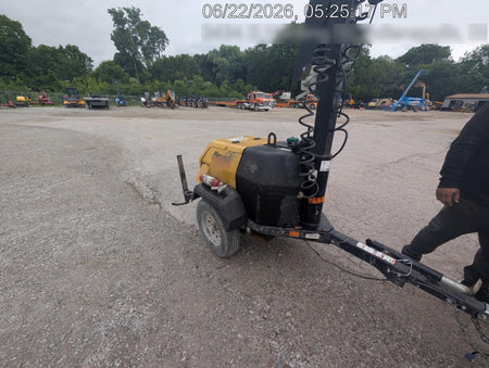 2022 Allmand NLV3GR (4) LED Light Fixture 350W, 23' Vertical Mast, 3kW Prime, Towable, Deep Sea L401, Leveling Jacks, Yanmar T4F 5.8hp