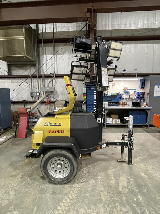 2022 Allmand NLV3GR (4) LED Light Fixture 350W, 23' Vertical Mast, 3kW Prime, Towable, Deep Sea L401, Leveling Jacks, Yanmar T4F 5.8hp