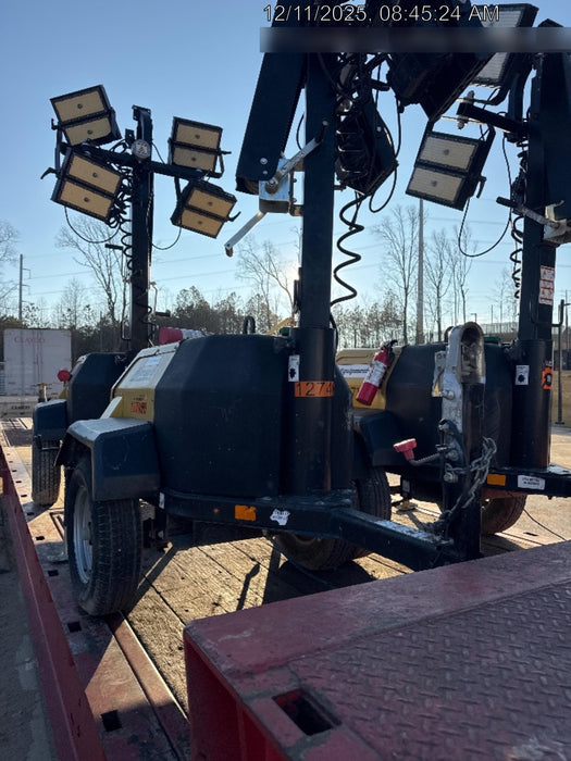 2021 Allmand NLV3GR (4) LED Light Fixture 350W, 23' Vertical Mast, 3kW Prime, Towable, Deep Sea L401, Leveling Jacks, Yanmar T4F 5.8hp