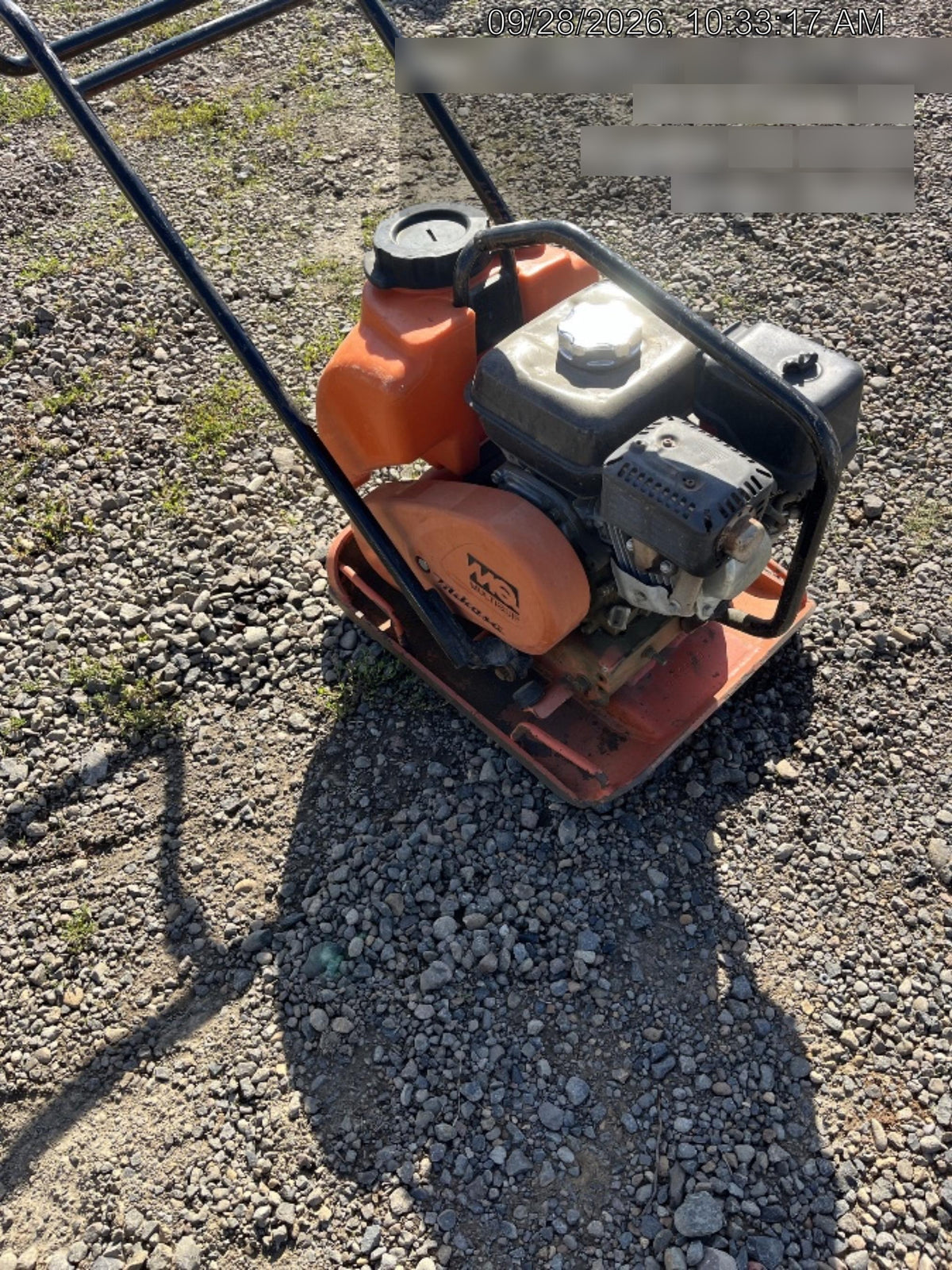 2020 Multiquip MVC82VHW Plate Honda GX160 w/water tank 18 wide