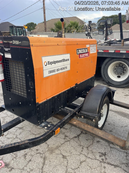 2021 Lincoln Electric Vantage 322 Vantage 322 Ready Pak 3 w/ Decals, ORANGE (includes trailer, cable rack, fender light kit) NO Telematics