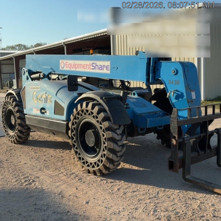 2018 Genie GTH-844 Genie GTH-844D w/Open ROPS, Solid Tires, Work Light/Beacon, 60" Carriage and Forks