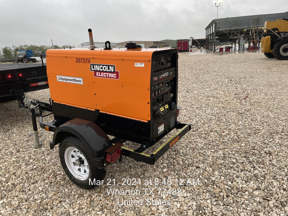 2022 Lincoln Electric LE400 Kubota V1505, Trlr, Cable Rack, Light Kit, ES Decals, T3