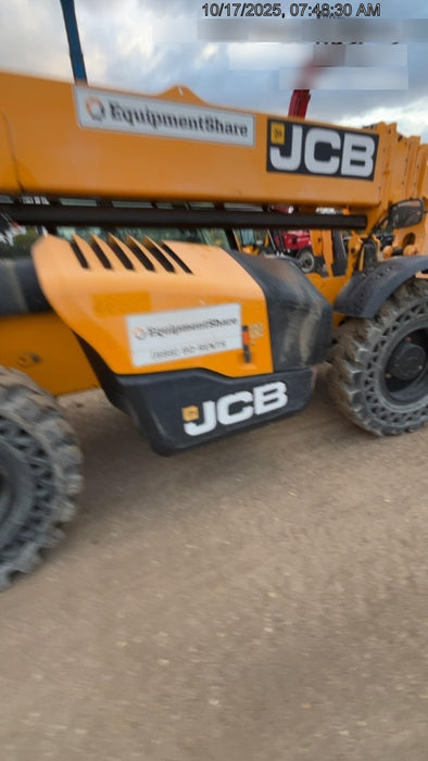 2019 JCB 510-56 Enclosed Cab, 74 HP, Solid Tires, Worklights, Beacon, Aux Hydraulics, Lifting Eye w/66" Carriage/60" Forks