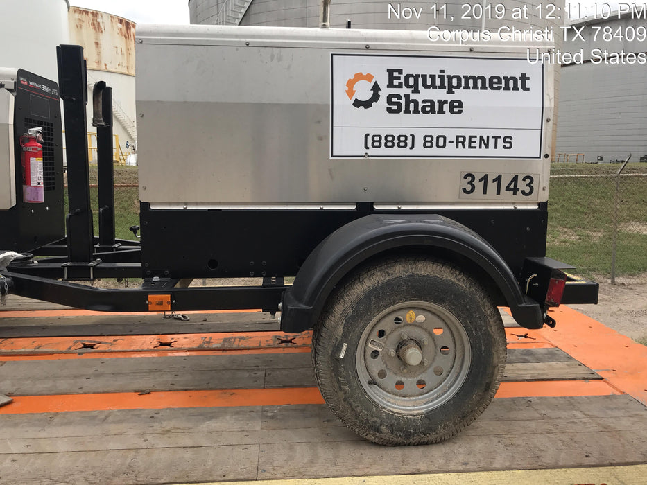 2019 Lincoln Electric Vantage 322 Welder Ready-Pak 3, Two wheel trailer, Fender and Light kit, Cable Rack