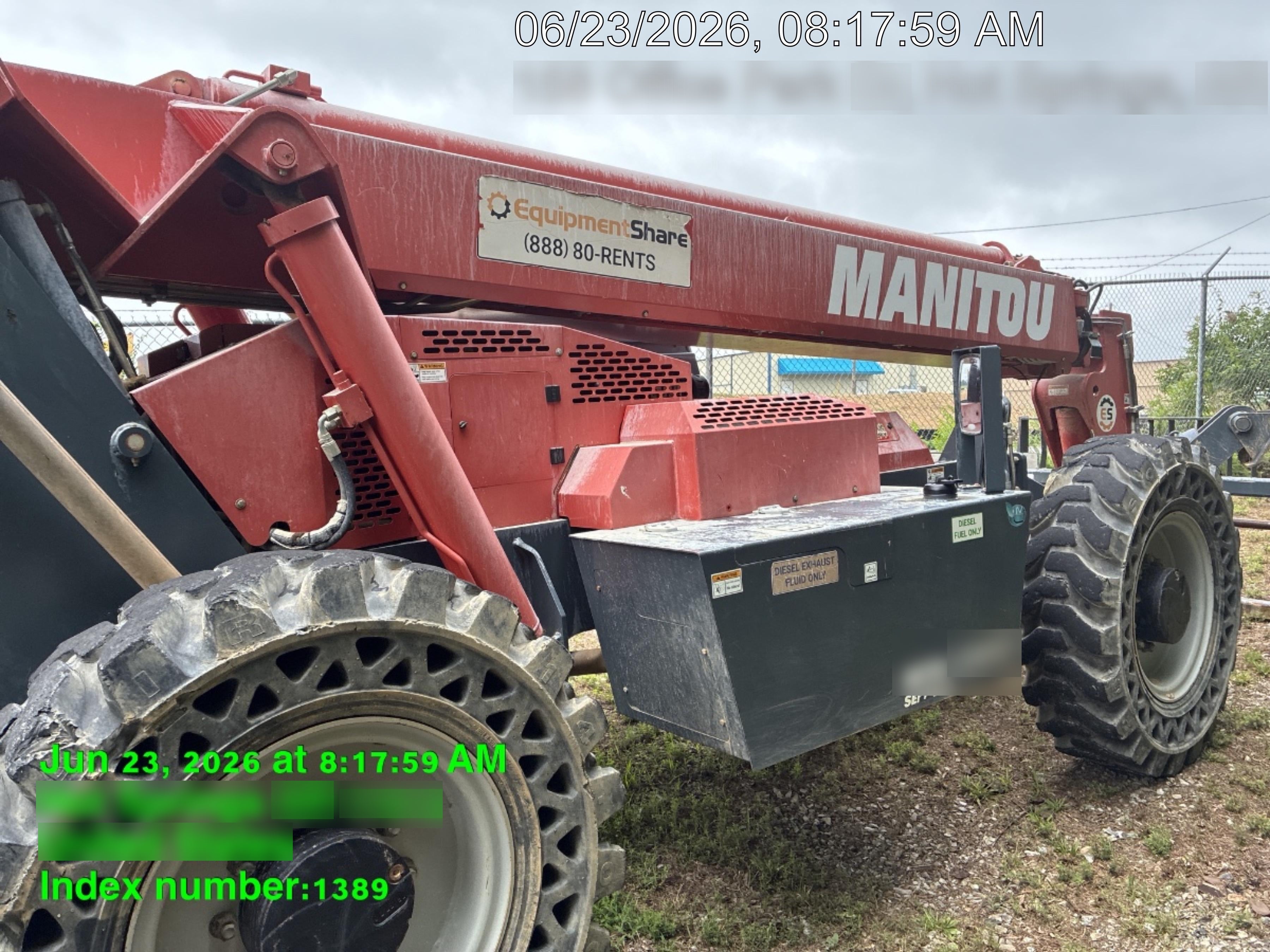 2018 Manitou MTA10055 Manitou MTA 10055 w/Open ROPS, Work Lights/Strobe, Aux Hyd, Solid Tires, Lift Hook, 66" Carriage, 60" Forks