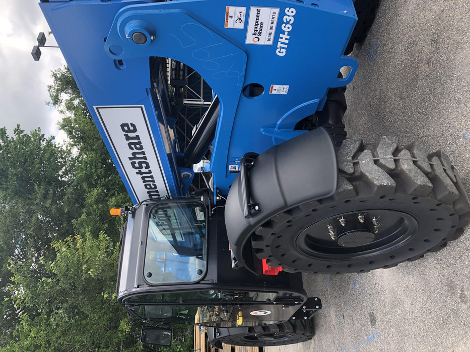 2020 Genie GTH-636 Cab/Heat/Air, Solid Tires, Work Lights, Beacon, Aux Hydraulics, Back up Alarm