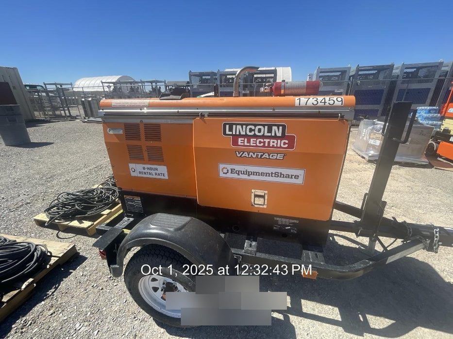 2021 Lincoln Electric Vantage 322 Vantage 322 Ready Pak 3 w/ Decals, ORANGE (includes trailer, cable rack, fender light kit) NO Telematics