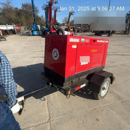 2022 Shindaiwa DGW400MDL Kubota D902 Engine, 23 HP, Dual Op Welder, Wire, Arc, Droop Stick, Tig, and CC Stick Functionality, Simulphase, 3 Phase and 1 Phase Gen Output, Single Axle NB Trlr, Slr Trckl Chrg 12V 12W, Fire Ext