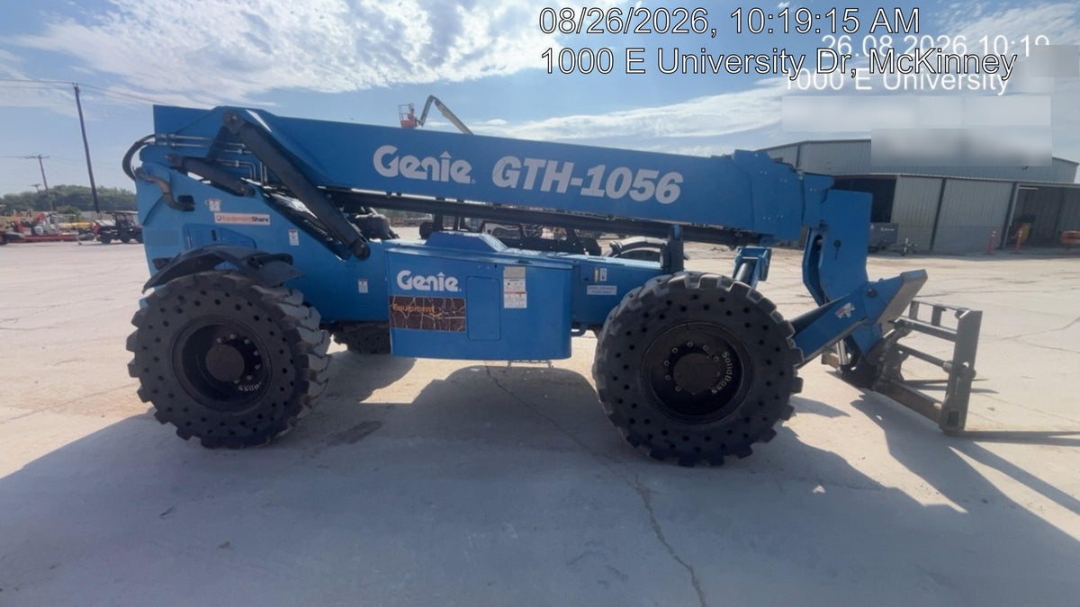 2018 Genie GTH-1056 Genie GTH-1056 w/Open ROPS, Solid Tires, Work Light/Beacon, 60" Carriage and Forks