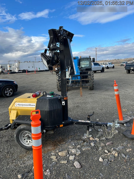 2022 Allmand NLV3GR (4) LED Light Fixture 350W, 23' Vertical Mast, 3kW Prime, Towable, Deep Sea L401, Leveling Jacks, Yanmar T4F 5.8hp