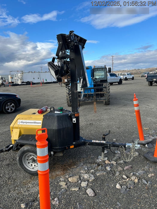 2022 Allmand NLV3GR (4) LED Light Fixture 350W, 23' Vertical Mast, 3kW Prime, Towable, Deep Sea L401, Leveling Jacks, Yanmar T4F 5.8hp