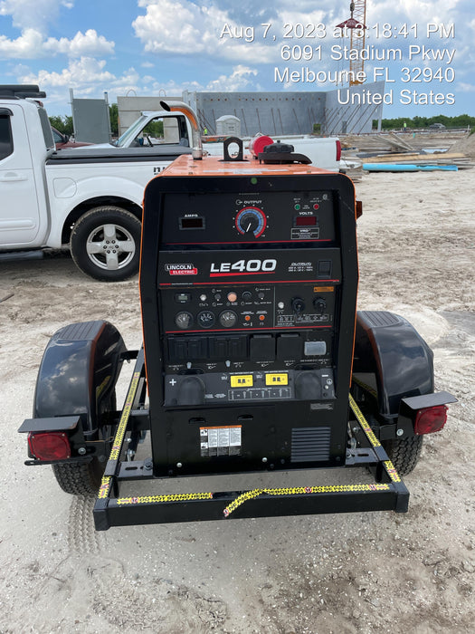 2023 Shindaiwa DGW400MDL Kubota D902 Engine, 23 HP, Dual Op Welder, Wire, Arc, Droop Stick, Tig, and CC Stick Functionality, Simulphase, 3 Phase and 1 Phase Gen Output, Single Axle NB Trlr, Slr Trckl Chrg 12V 12W, Fire Ext