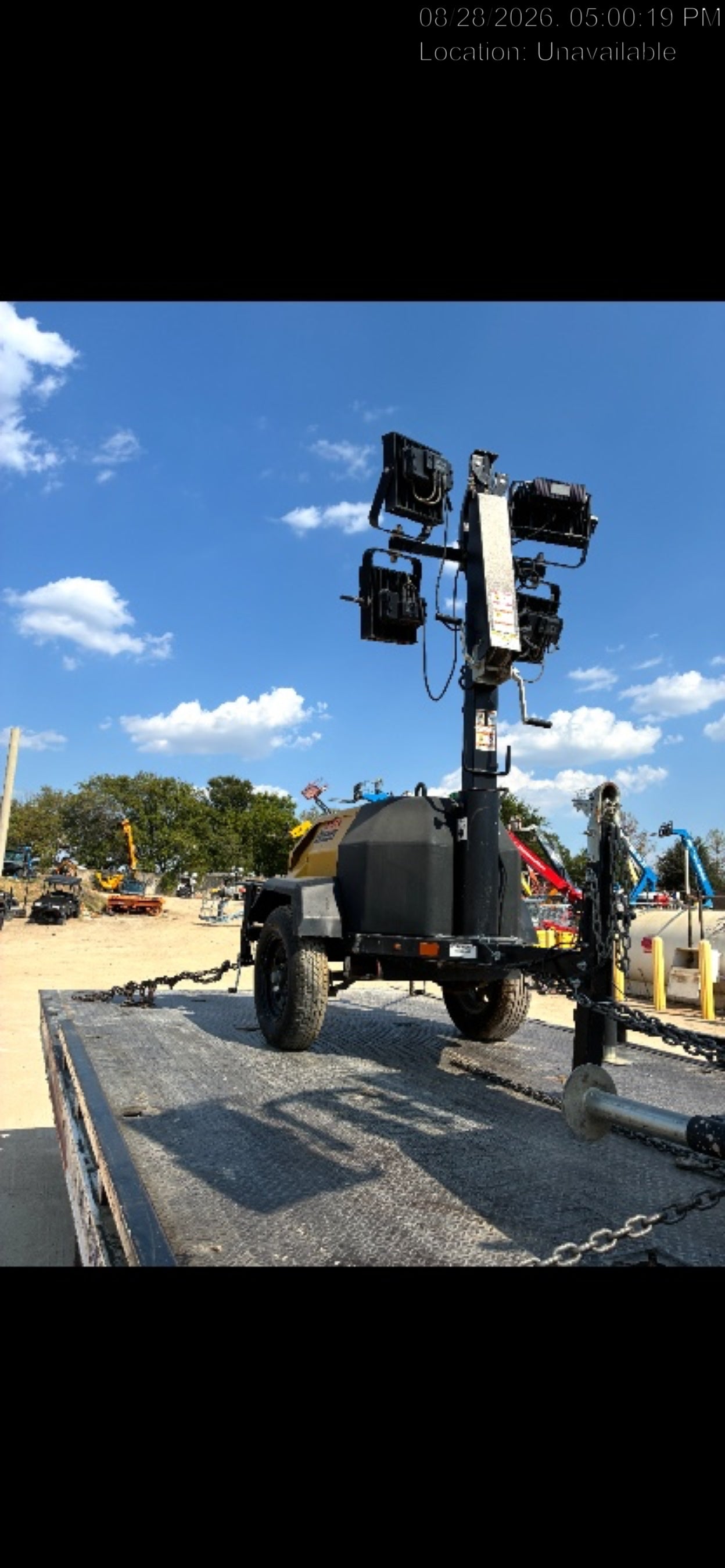 2022 Allmand NLV3GR (4) LED Light Fixture 350W, 23' Vertical Mast, 3kW Prime, Towable, Deep Sea L401, Leveling Jacks, Yanmar T4F 5.8hp