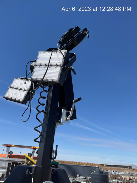 2022 Allmand NLV3GR (4) LED Light Fixture 350W, 23' Vertical Mast, 3kW Prime, Towable, ES Decals, T3