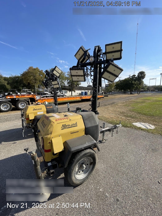 2022 Allmand NLV3GR (4) LED Light Fixture 350W, 23' Vertical Mast, 3kW Prime, Towable