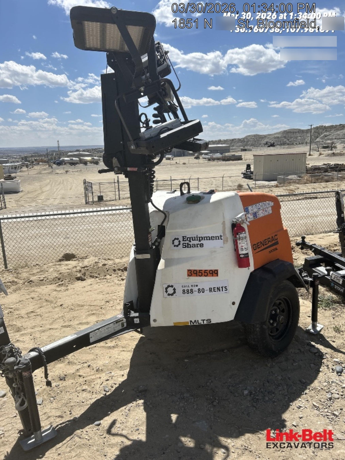 2024 Generac MLT2 Diesel, Flex Switch 120V Input, Powerzone Controller, 
(4) 320W LED Lights, 4kW Generator, 39.9 Gal Fuel Tank, 2" Ball, T3