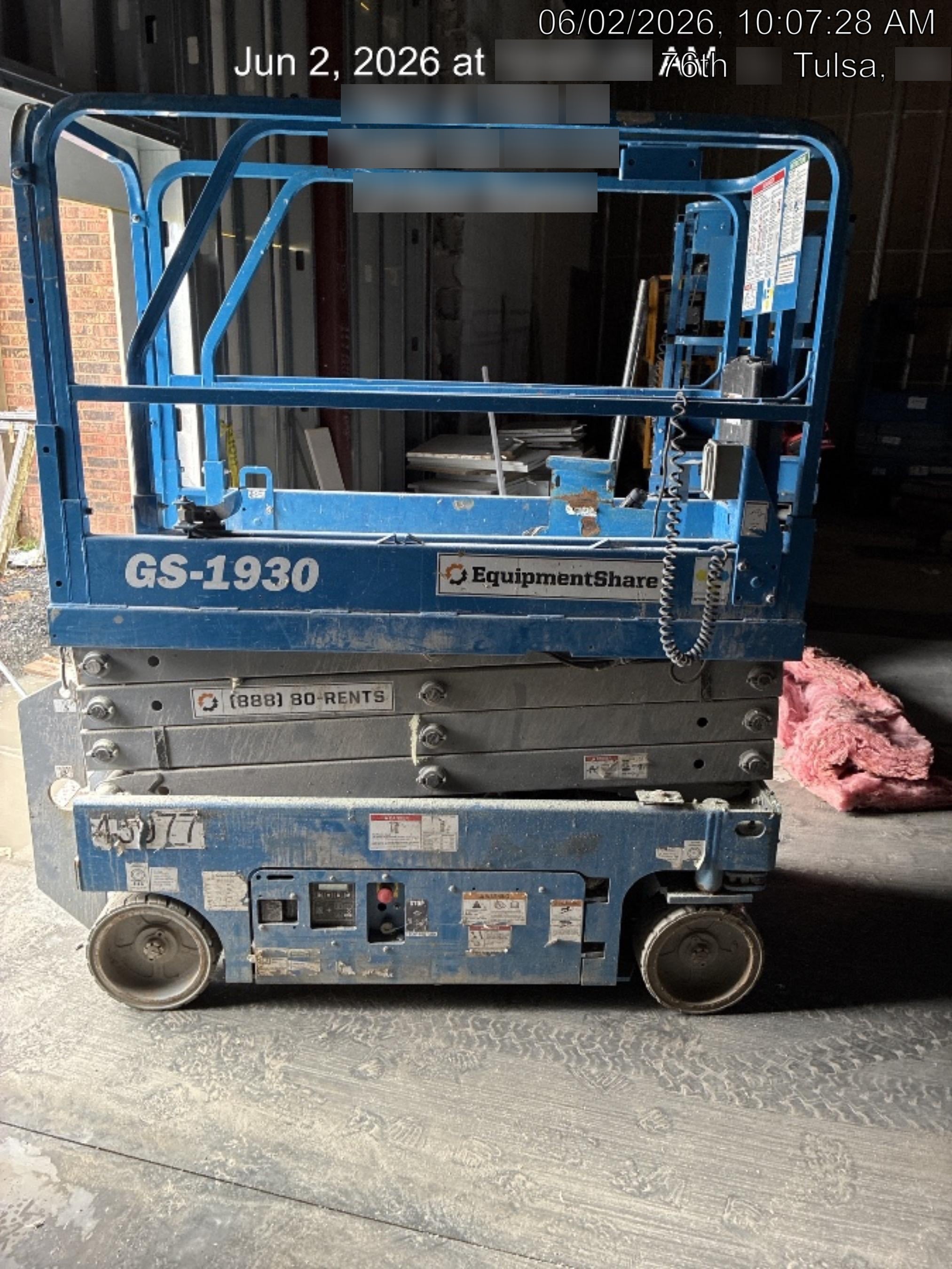 2019 Genie GS-1930 Fixed rails with chain Entry