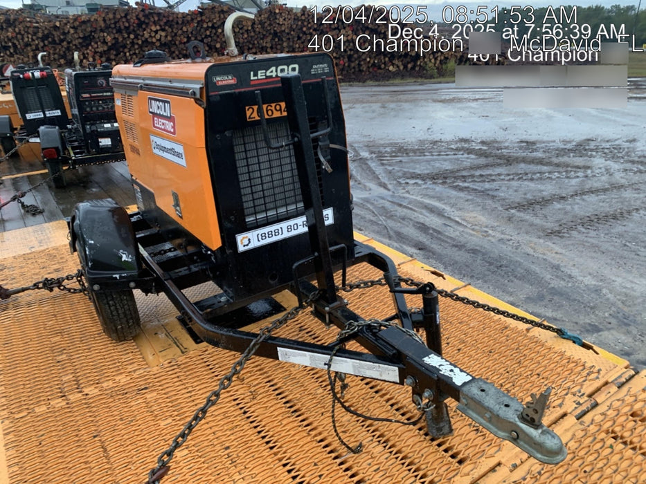 2022 Lincoln Electric LE400 Kubota V1505, Trlr, Cable Rack, Light Kit, ES Decals, T3