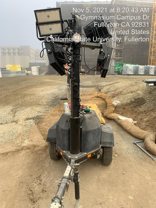 2021 Allmand NLV3GR (4) LED Light Fixture 350W, 23' Vertical Mast, 3kW Prime, Towable, Deep Sea L401, Leveling Jacks, Yanmar T4F 5.8hp