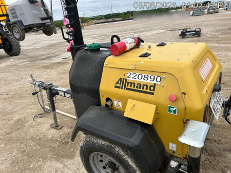 2022 Allmand NLV3GR (4) LED Light Fixture 350W, 23' Vertical Mast, 3kW Prime, Towable, Deep Sea L401, Leveling Jacks, Yanmar T4F 5.8hp